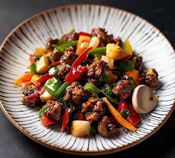 Black Pepper Beef with Mushrooms