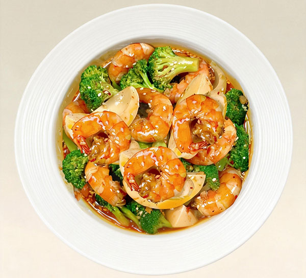 Shrimp, Egg, and Broccoli